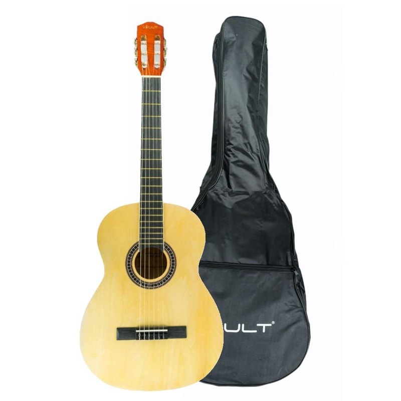 Vault CL-20 4/4 size Classical Guitar with Bag - Natural Gloss