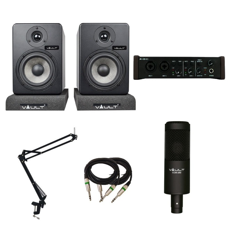 Vault Ai22HD 2x2 USB Studio Recording Bundle