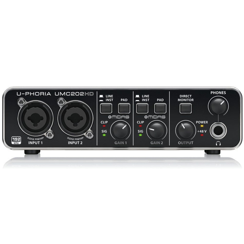 Behringer U-PHORIA UMC202HD Audio Interface with Midas Pre Amplifier