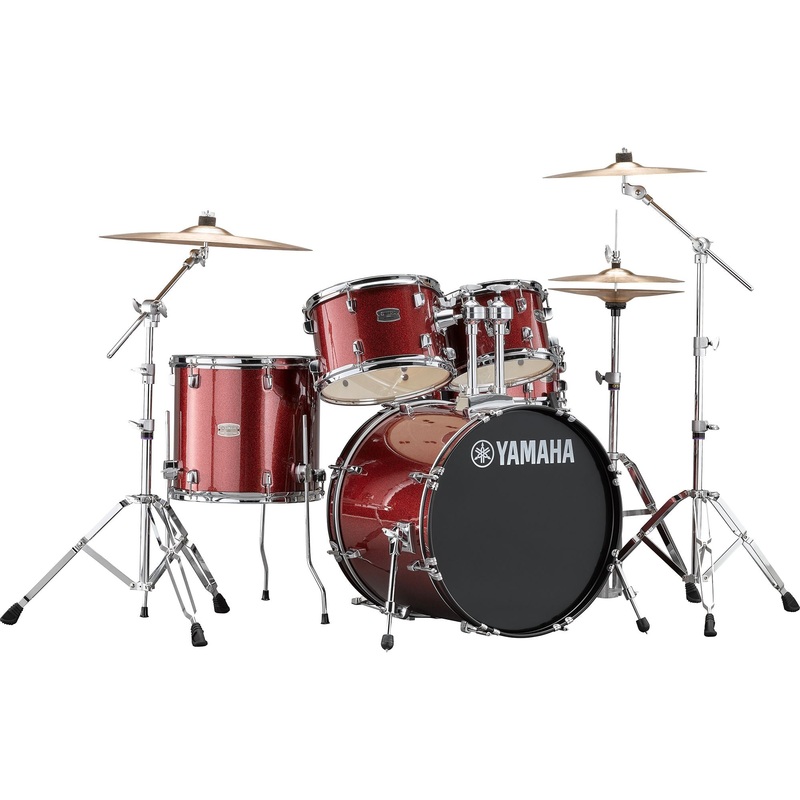 Yamaha Rydeen 5 Piece Drum Set in Burgundy Glitter w/Hardware & Cymbals - RDP0561BGG