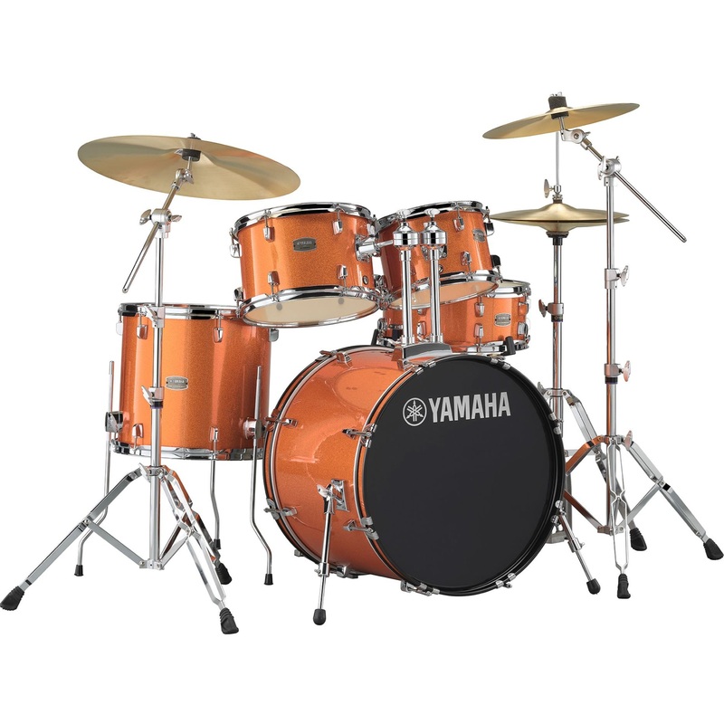 Yamaha Rydeen 5 Piece Drum Set in Orange Glitter w/Hardware & Cymbals - RDP0561ORG