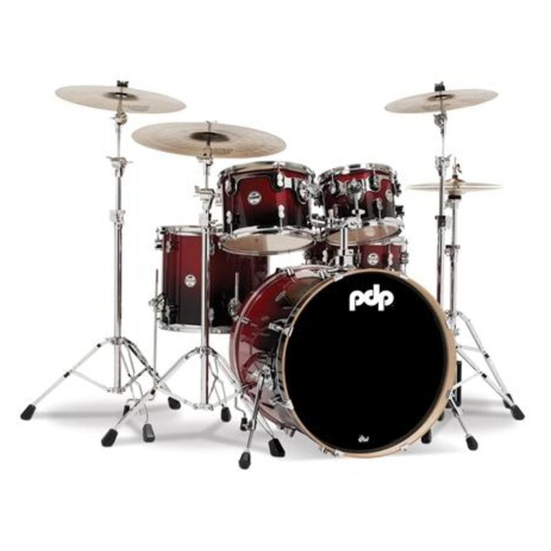 Dw Drum Workshop PDCB2215CB PDP 5-Peice Concept Maple Acoustic Drum Set- Cherry to Black Fade