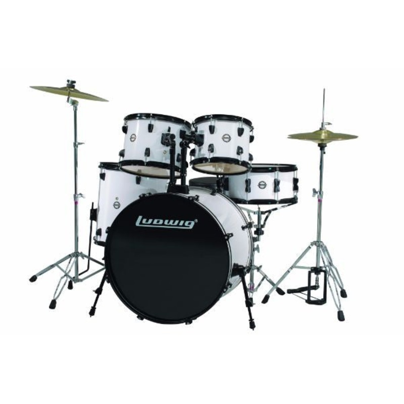 Ludwig 5 Piece Accent Drive Drum Set with Hardware & Cymbals