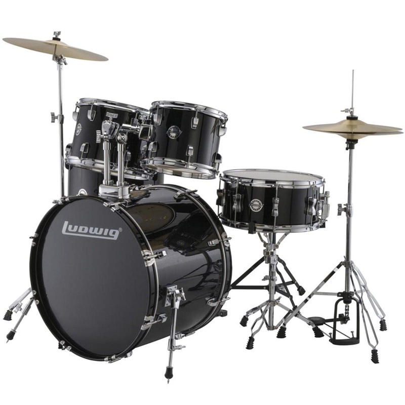 Ludwig Accent Drive 5 Piece Acoustic Drum Kit with Hardware, Cymbals & Drum Throne