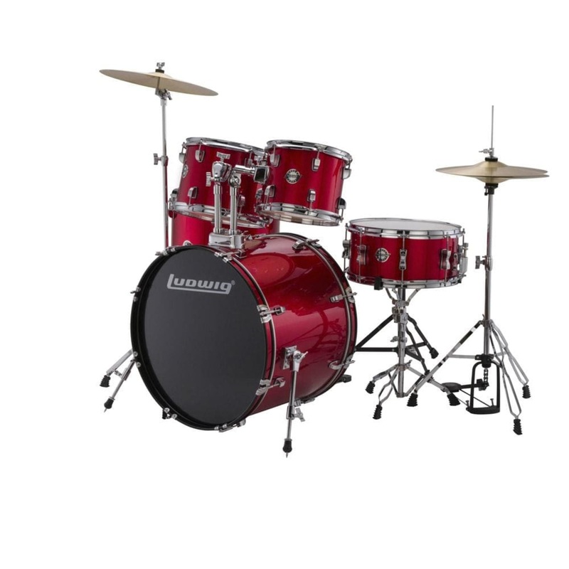 Ludwig Accent Fuse 5-Piece Acoustic Drum Kit With Hardware, Cymbals & Drum Throne