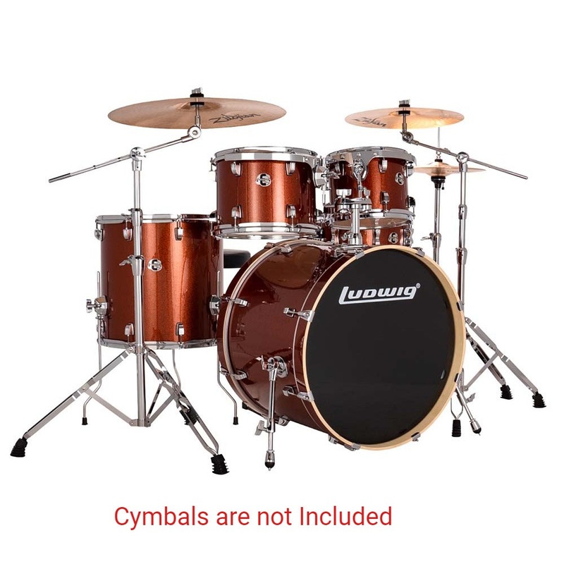 Ludwig Evolution 22" 5 Piece Complete Acoustic Drum Kit with Hardware