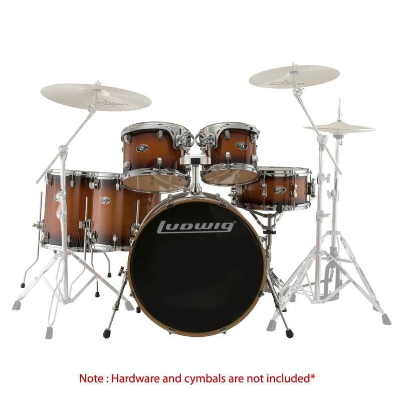 Ludwig Evolution Maple Series 6-Piece Shell Pack Drum Kit  - Mahogany Burst