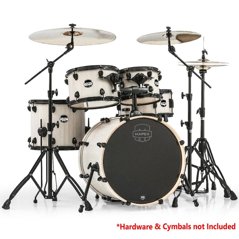Mapex Mars Series 5 pcs Jazz Shell Pack with Black Fittings Drum Set - Bonewood